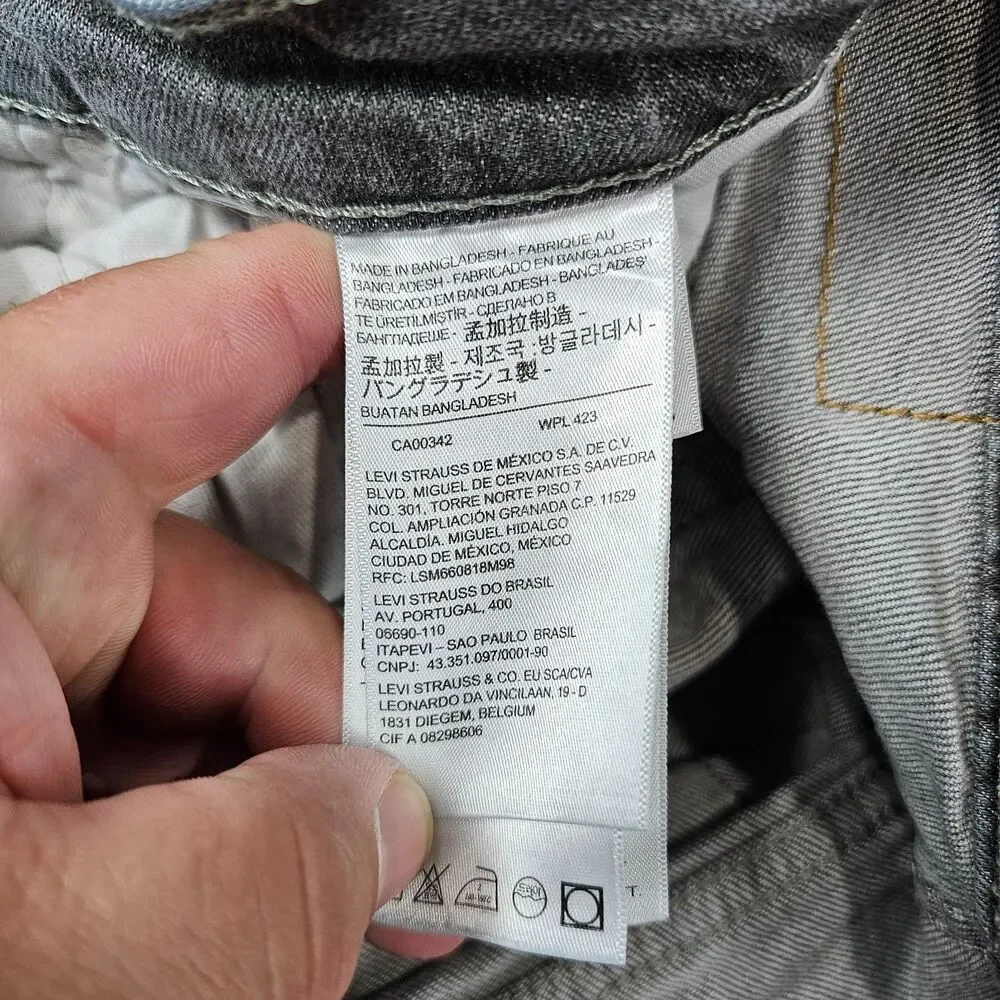 Levis 512 Jeans Mens Gray Slim Taper Flex Stretch Denim Distressed Street Skater
